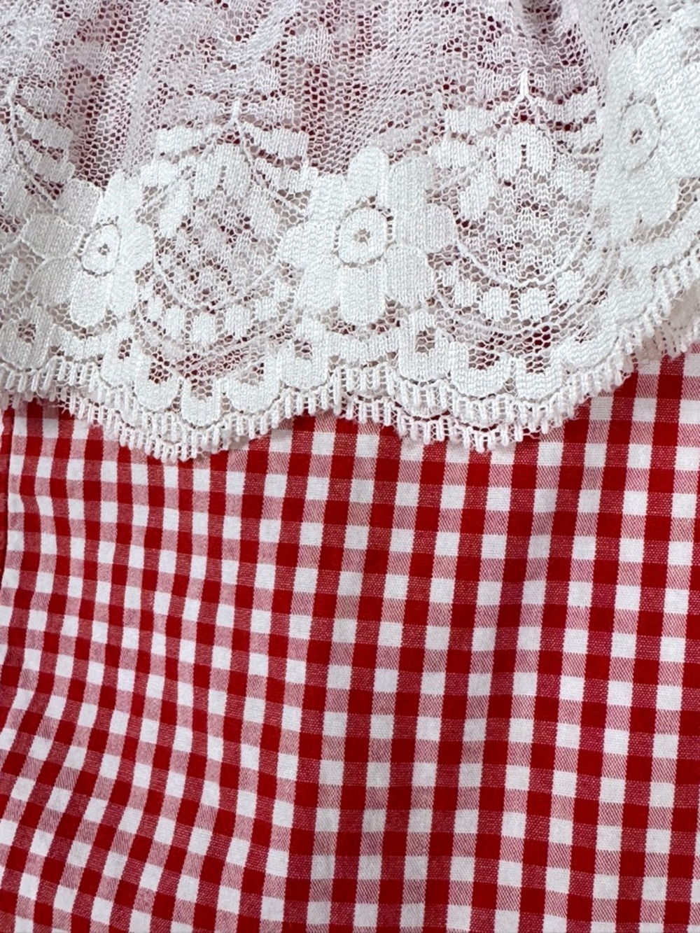 GUIZIO Paloma Corset Top Gingham Poppy Lace Trim Size Small - Picture 6 of 10